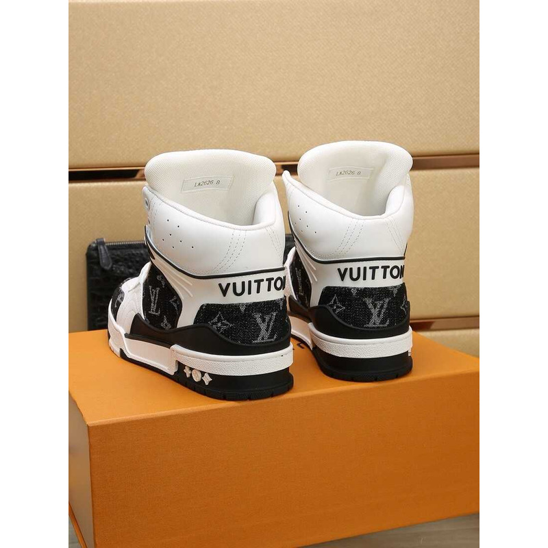 l**is V*t*n lv trainer sneaker boot black and white