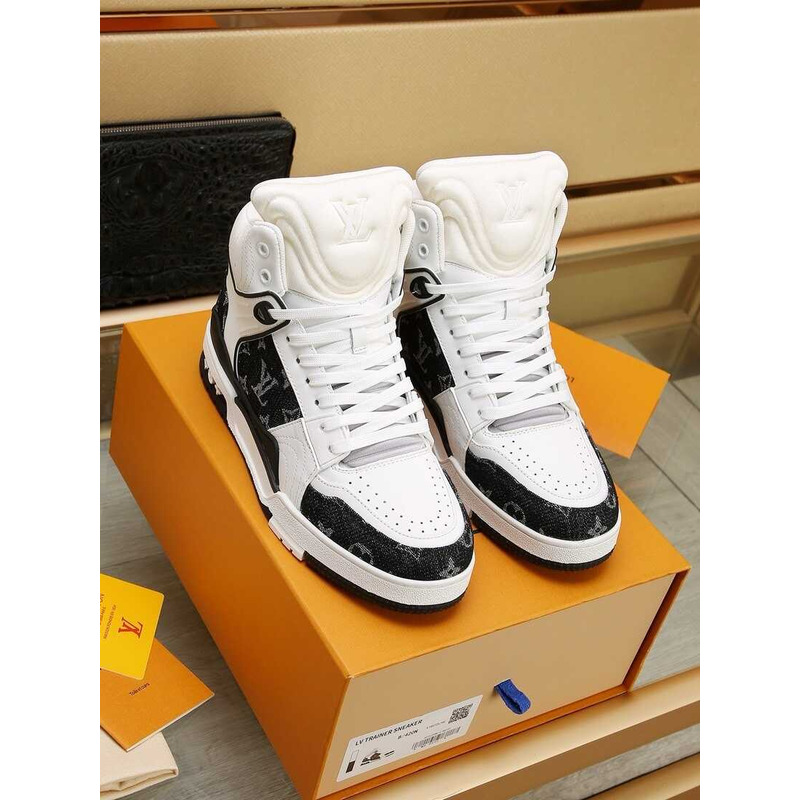 l**is V*t*n lv trainer sneaker boot black and white