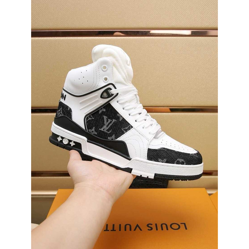 l**is V*t*n lv trainer sneaker boot black and white