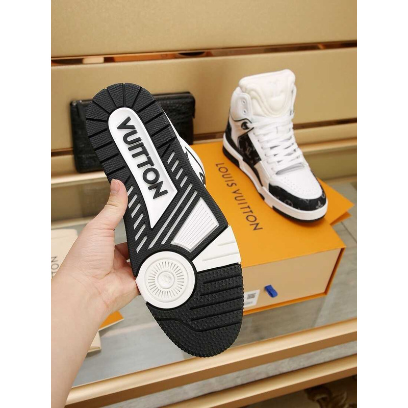 l**is V*t*n lv trainer sneaker boot black and white