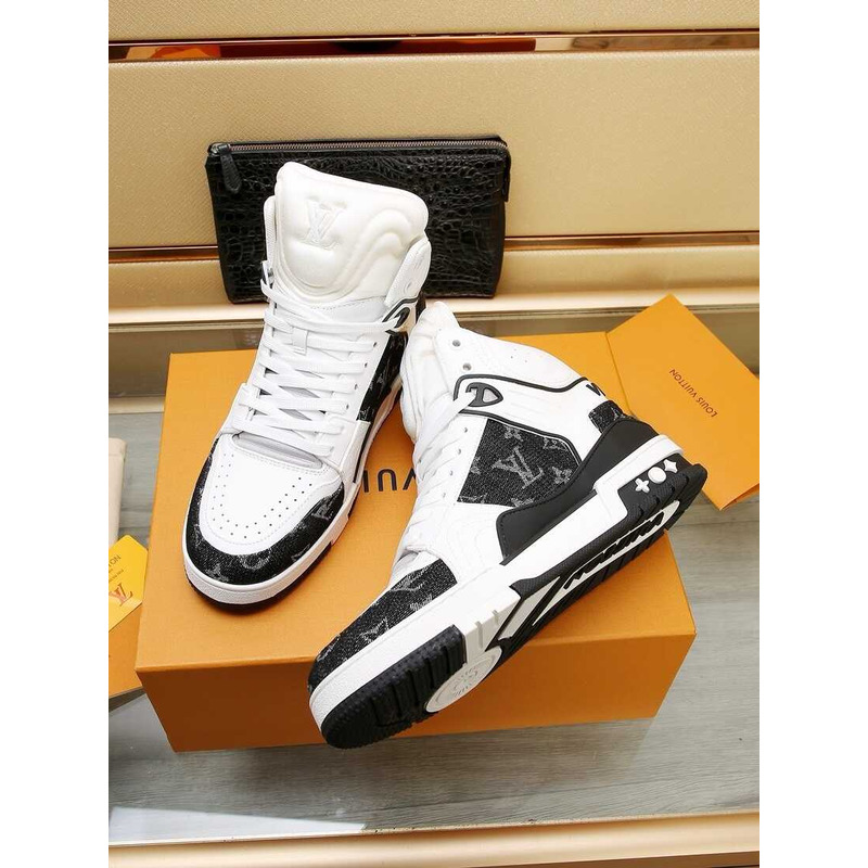 l**is V*t*n lv trainer sneaker boot black and white