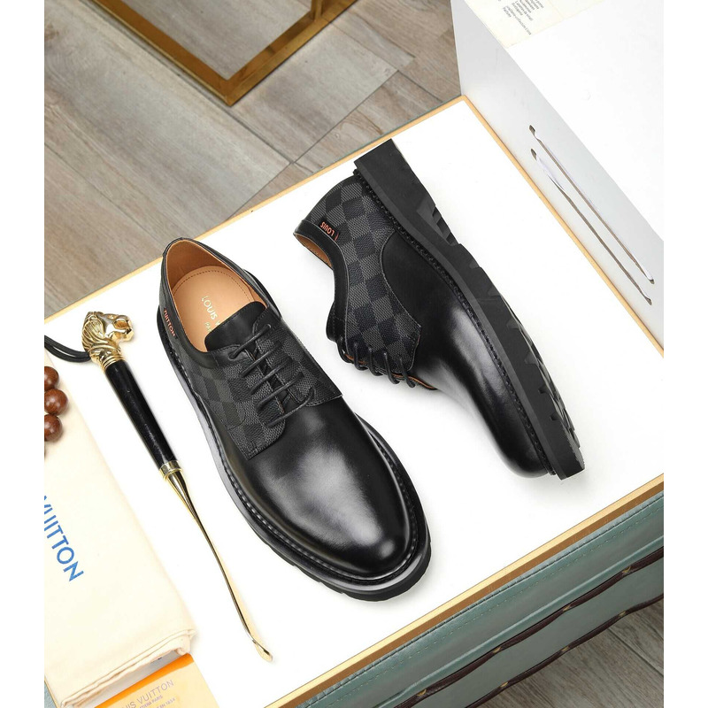 l**is V*t*n patent calf leather derby black