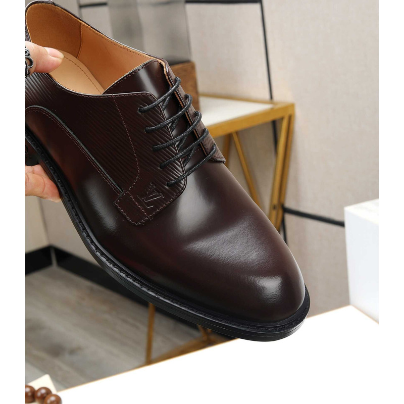 l**is V*t*n patent calf leather derby wine