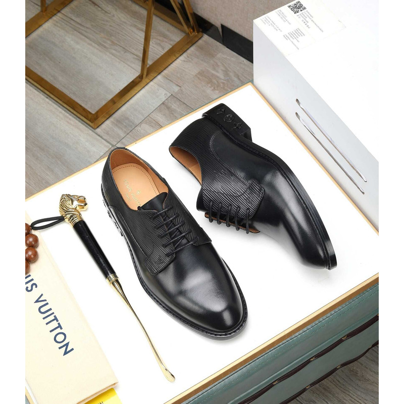 l**is V*t*n patent calf leather derby black