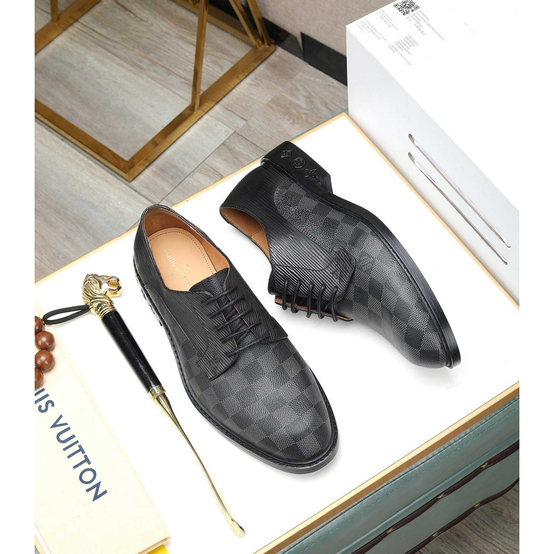 l**is V*t*n denim patent calf leather derby black