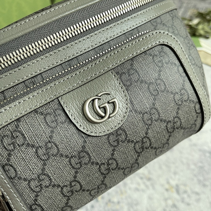 G*u*i ophidia belt bag grey and black gg sup*e canvas