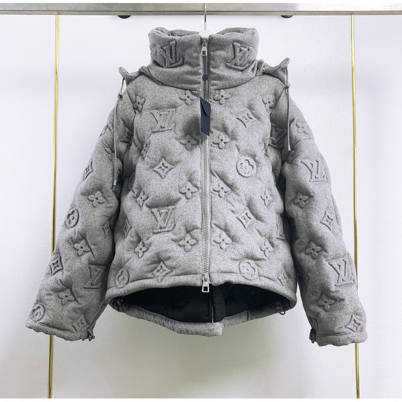 l**is V*t*n monogram puffer jacket grey