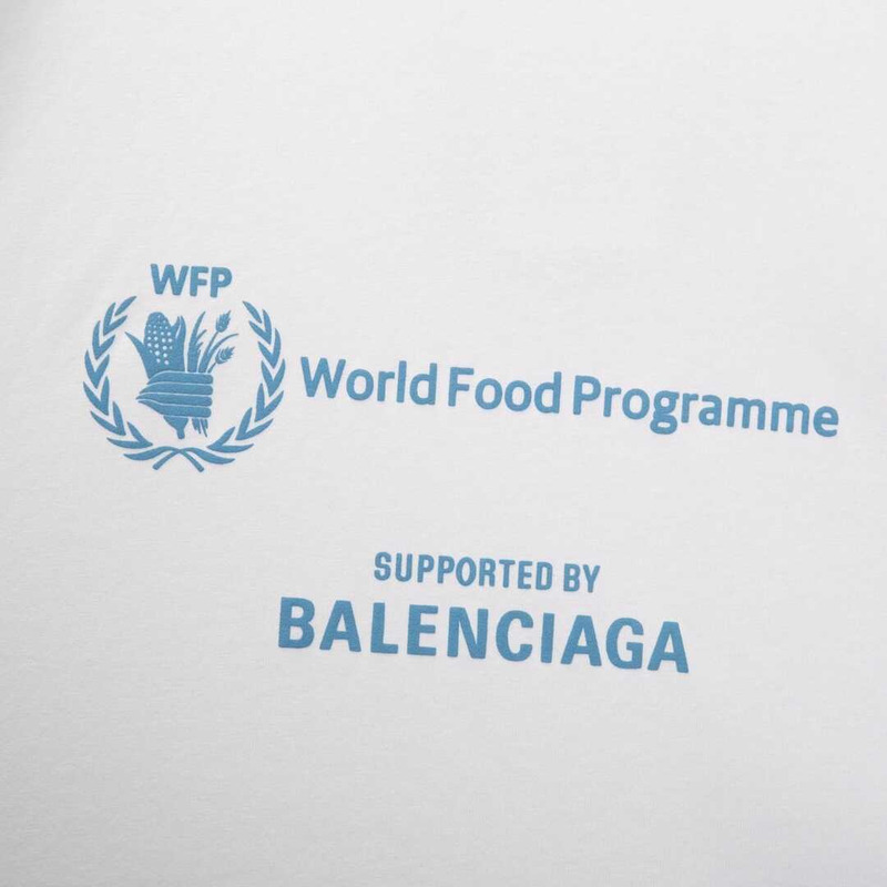 Ba*len*cia*ga wfp double sleeves t-shirt in white blue and grey