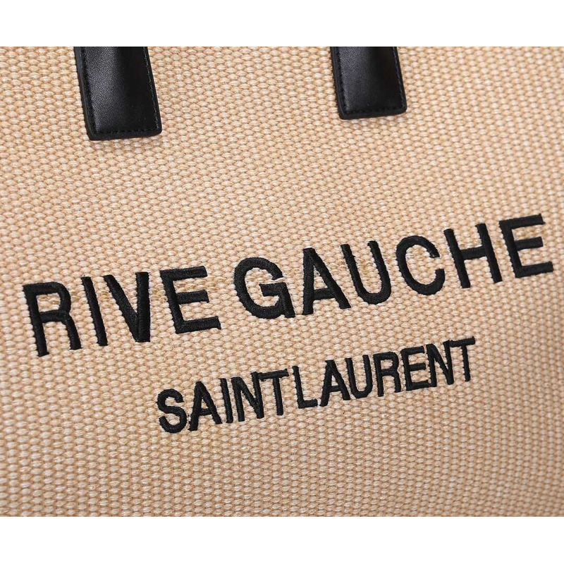 Saint Laurent Rive Gauche Printed Canvas And Leather Large Tote Bag