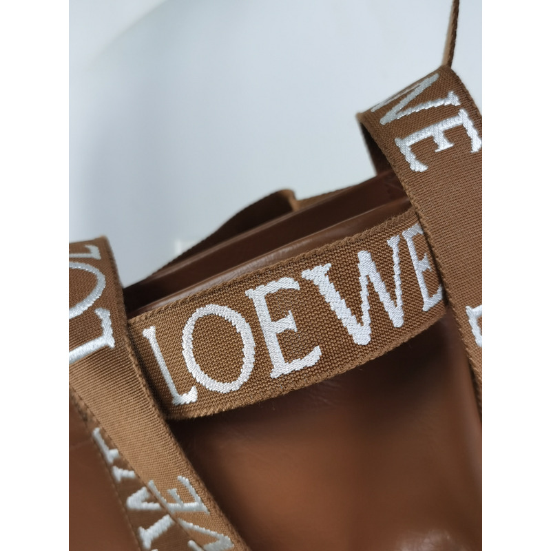 Loewe Fold Shopper In Paper Calfskin Winter Brown