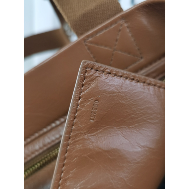 Loewe Fold Shopper In Paper Calfskin Winter Brown