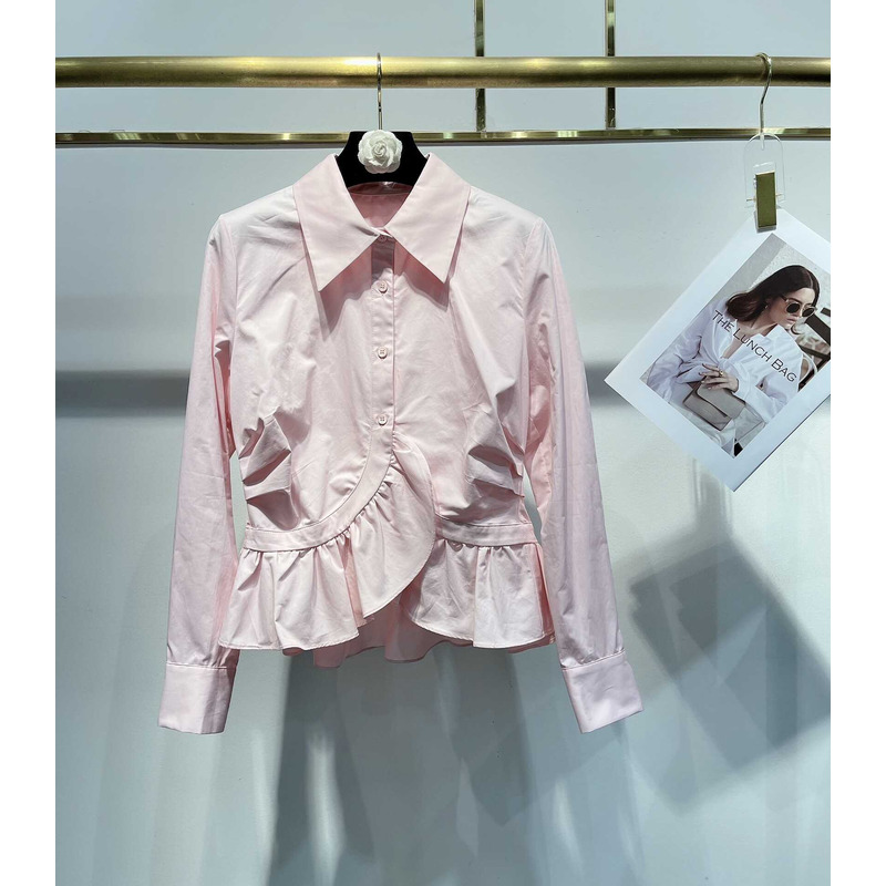 Ch*el long sleeves blouser pink