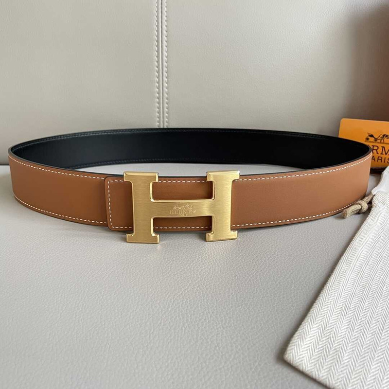 H**mes epsom 38mm constance h belt 80 etoupe gold