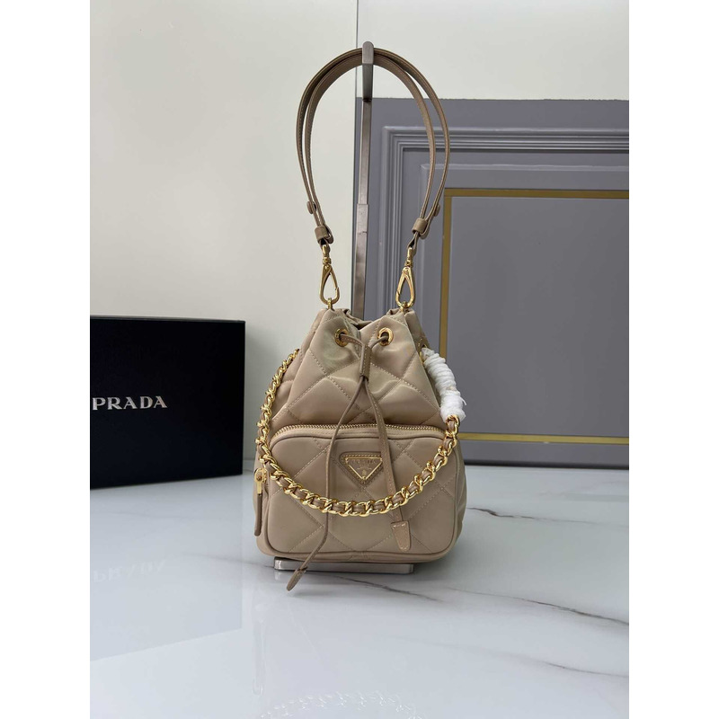 Pra*a re-edition 1995 chaine re-nylon shoulder bag beige