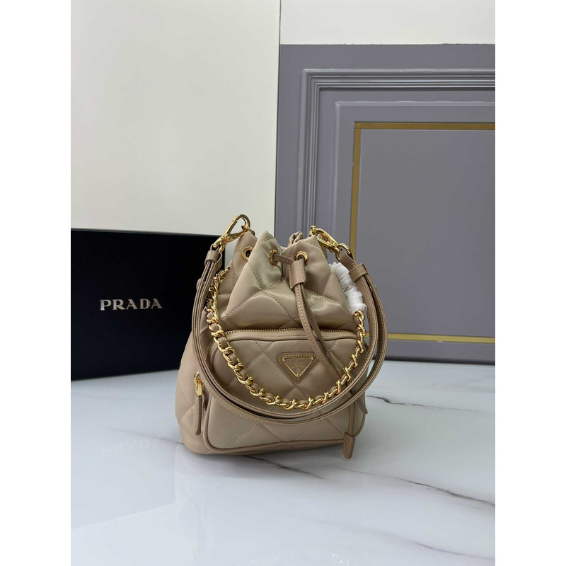 Pra*a re-edition 1995 chaine re-nylon shoulder bag beige