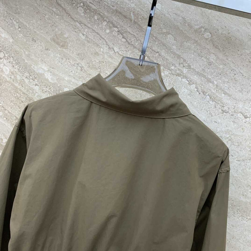 Loewe Cropped Shirt In Cotton Dark Olive Green