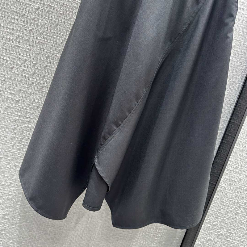 Loewe Asymmetric Skirt In Wool Anthracite Melange