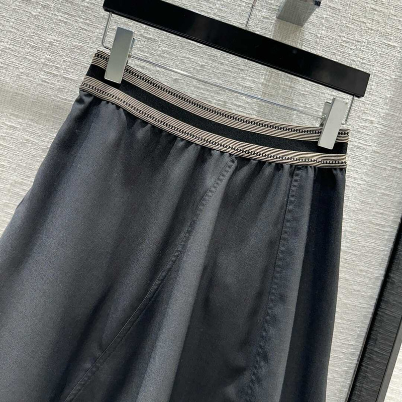 Loewe Asymmetric Skirt In Wool Anthracite Melange