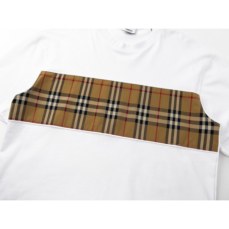 B**rry vintage plaid cut cotton t-shirt white