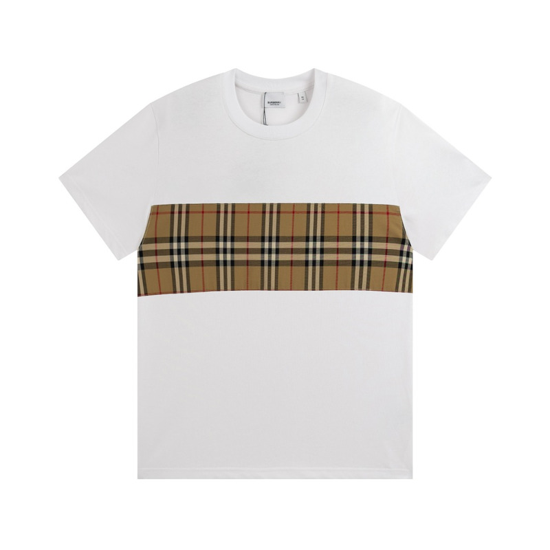 B**rry vintage plaid cut cotton t-shirt white