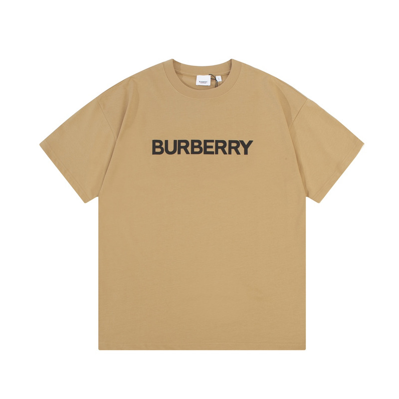 B**rry logo printed cotton t-shirt camel