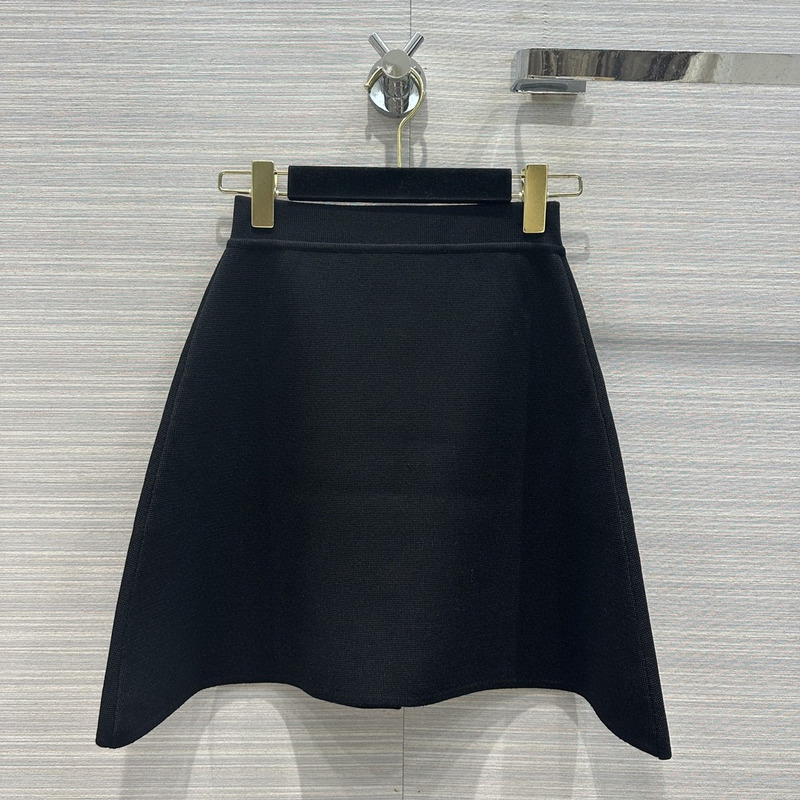 D*or silk and wool twill skirt