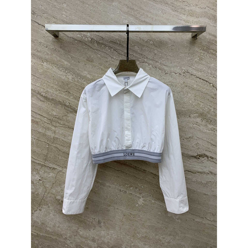 Loewe Cropped Shirt In Cotton White