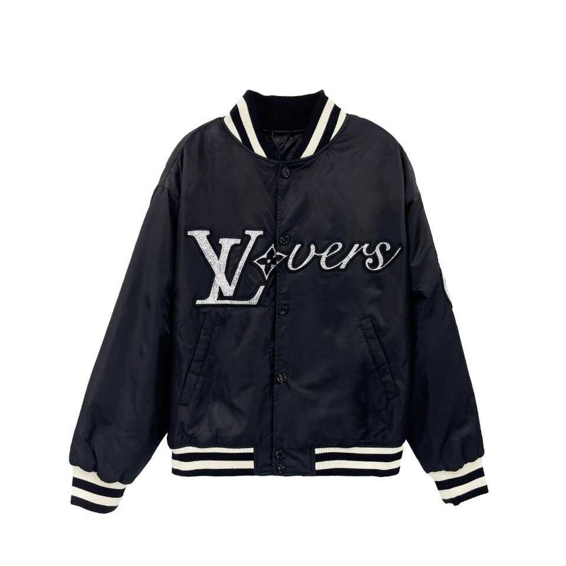 l**is V*t*n embroidered nylon baseball blouson