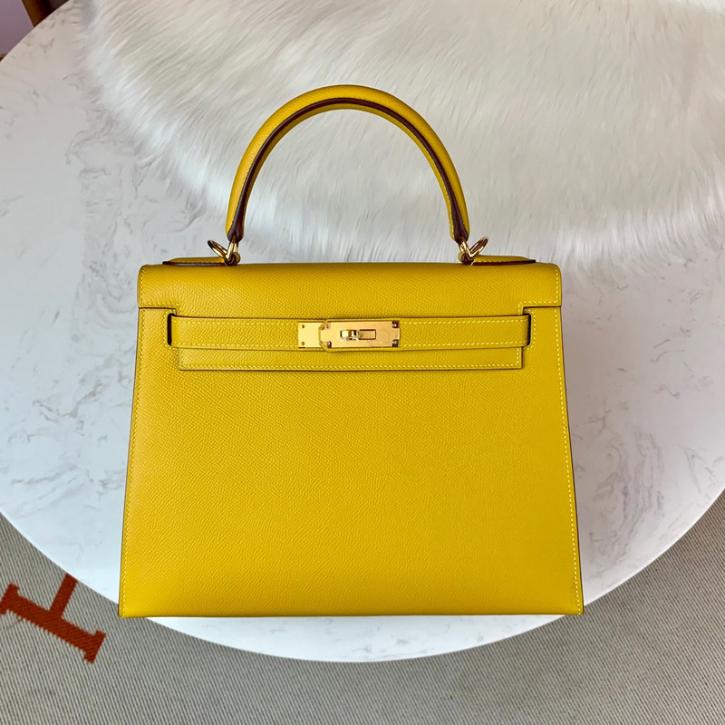 H**mes epsom kelly sellier 25 bag yellow