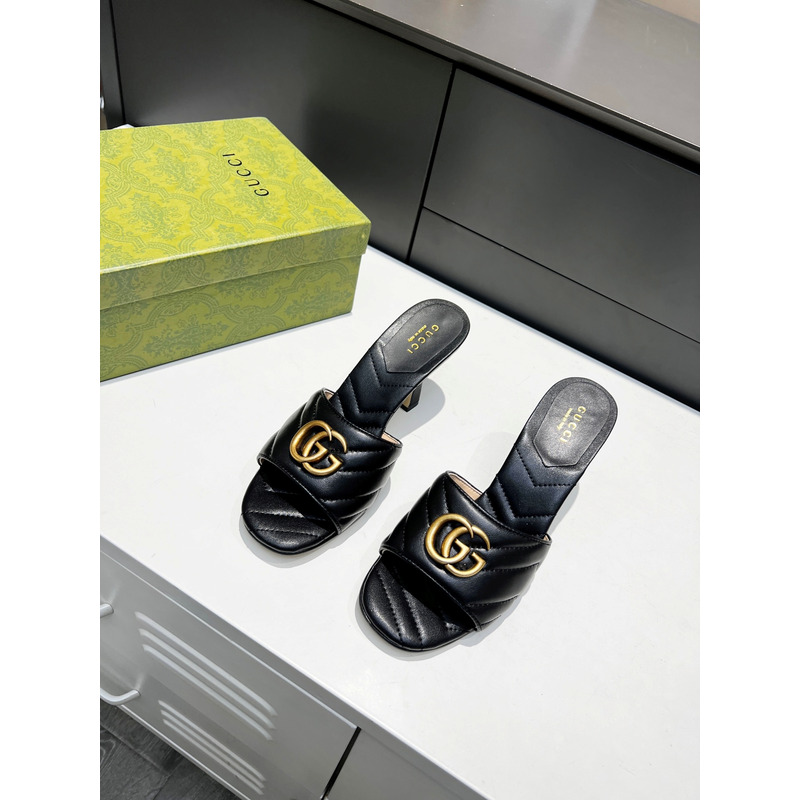 G*u*i women`s double g slide sandal black