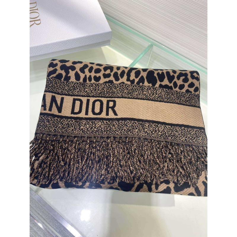 D*or logo leoprad scarf