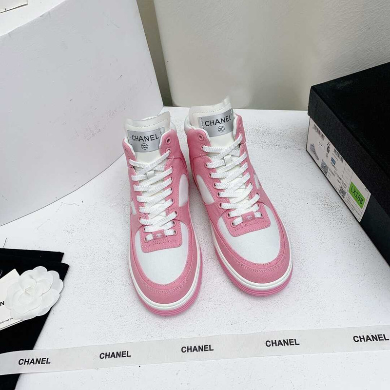 Ch*el trianers high top cotton pink