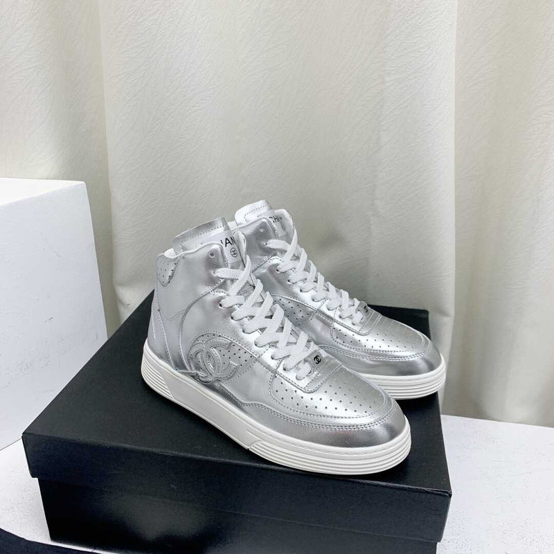 Ch*el trianers high top silver