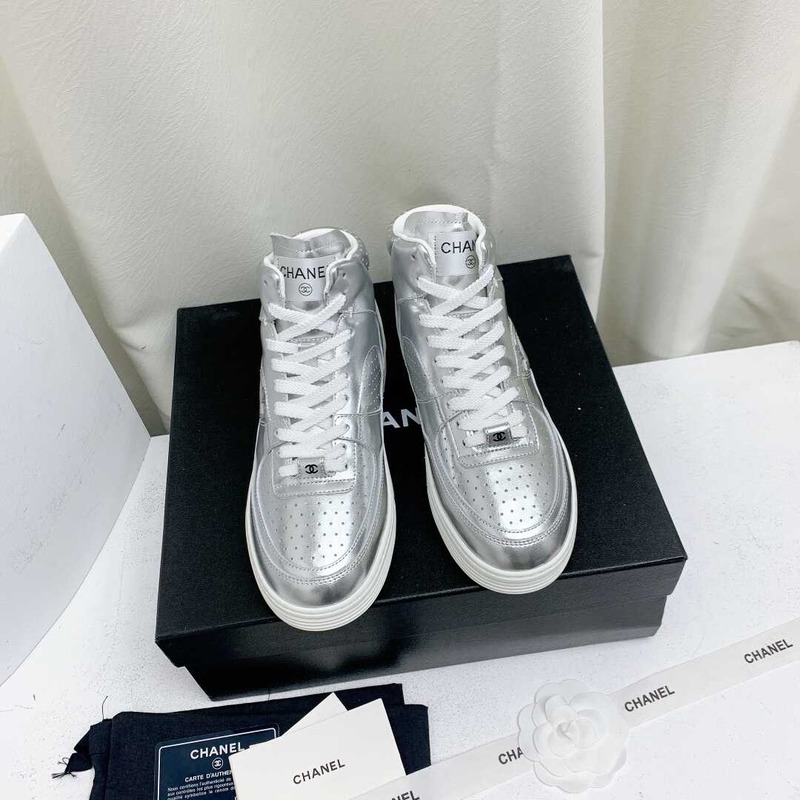 Ch*el trianers high top silver