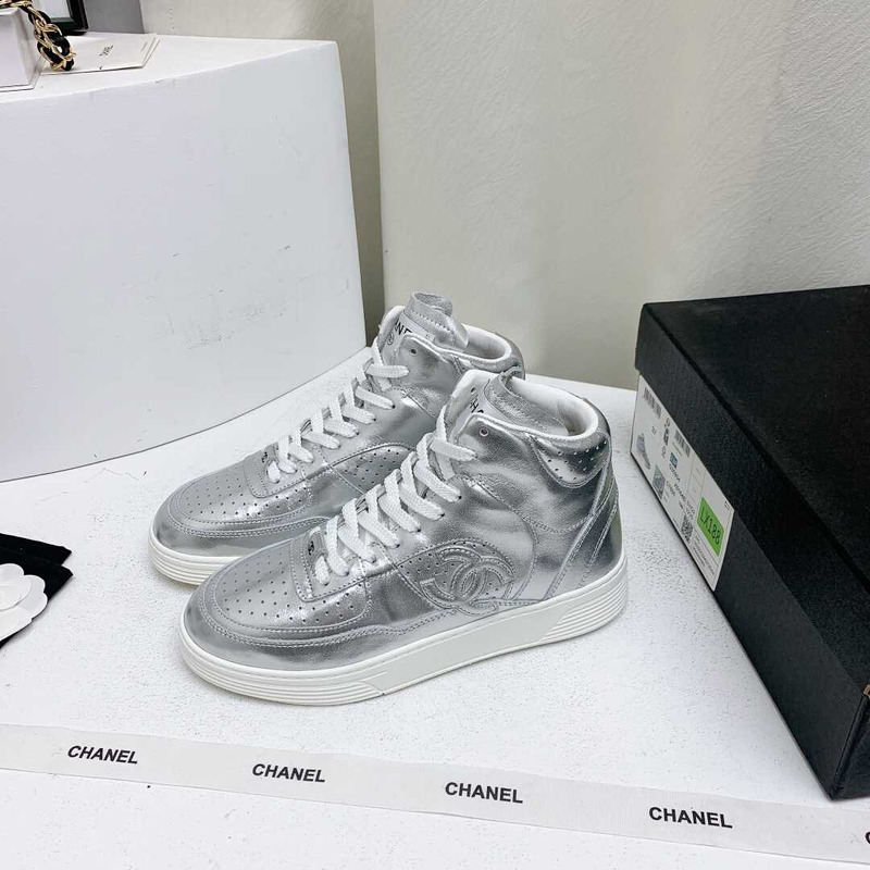 Ch*el trianers high top silver