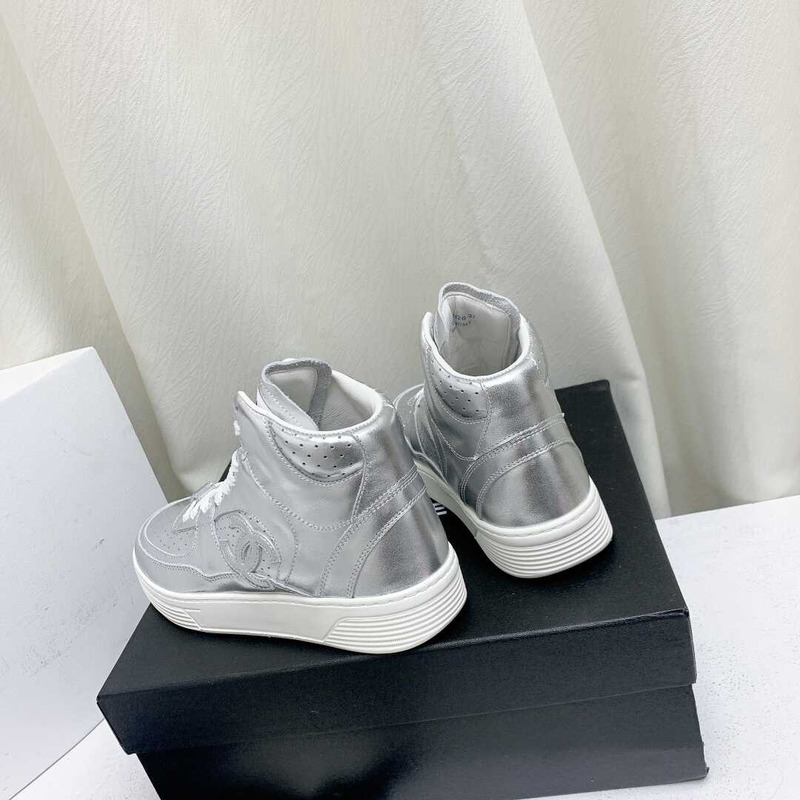 Ch*el trianers high top silver