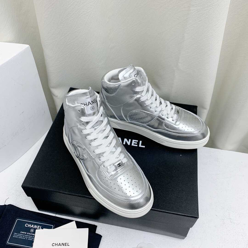 Ch*el trianers high top silver