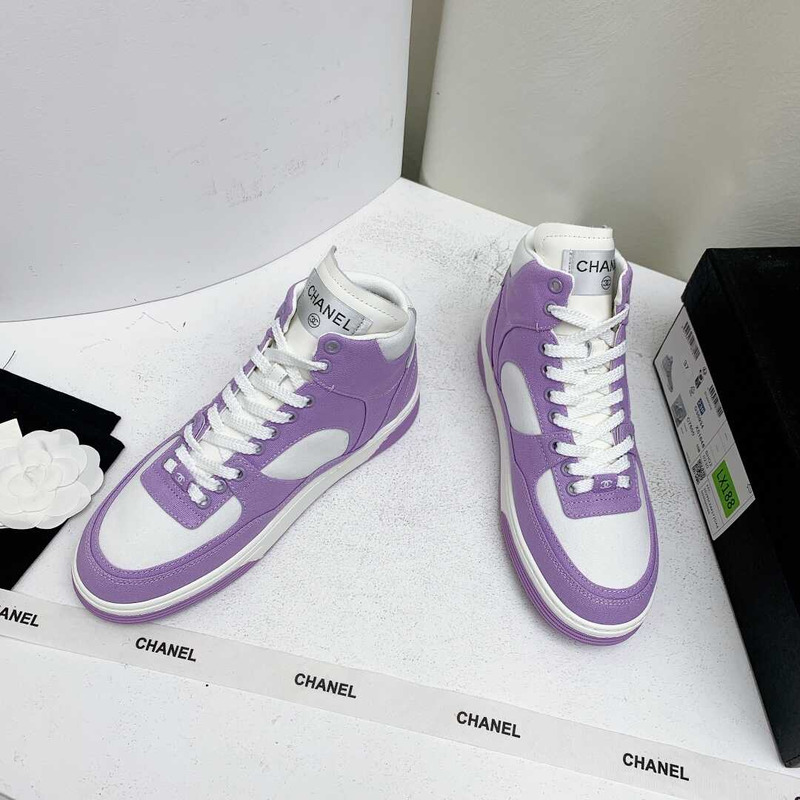 Ch*el trianers high top cotton purple