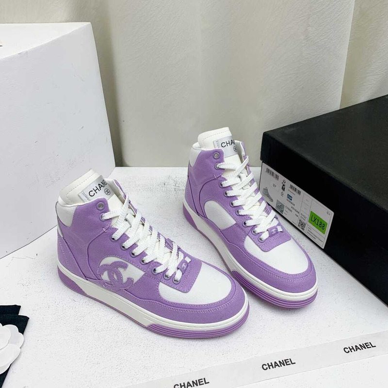 Ch*el trianers high top cotton purple