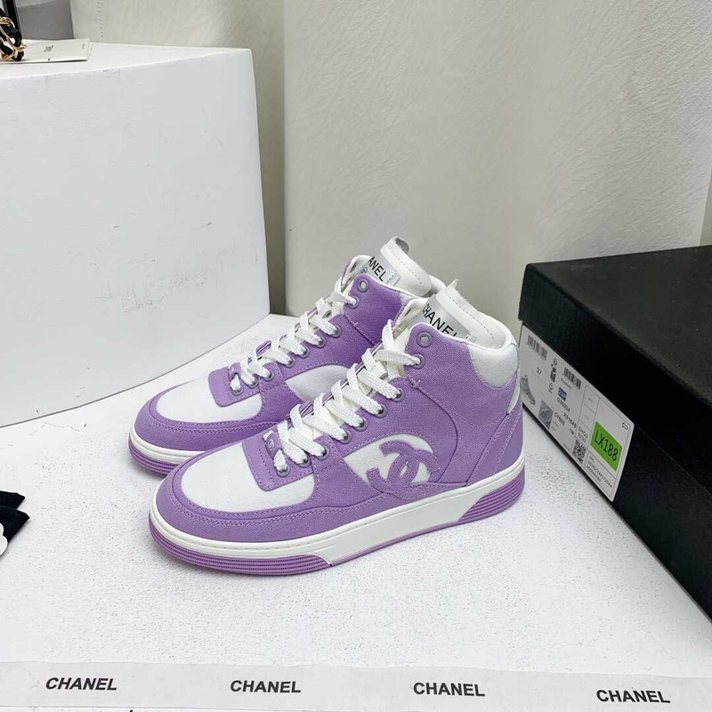 Ch*el trianers high top cotton purple