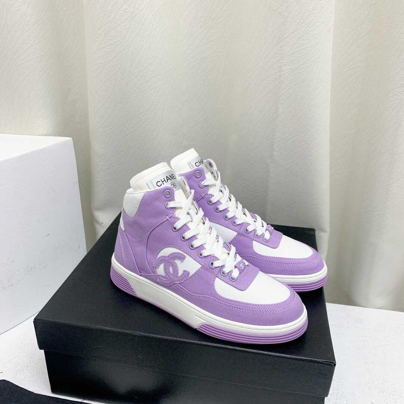 Ch*el trianers high top cotton purple