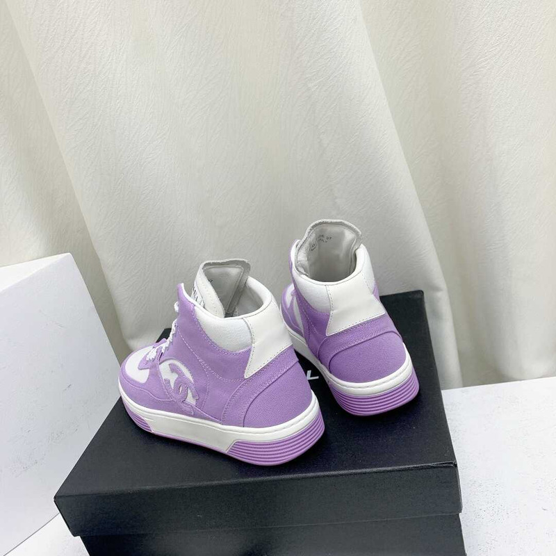 Ch*el trianers high top cotton purple