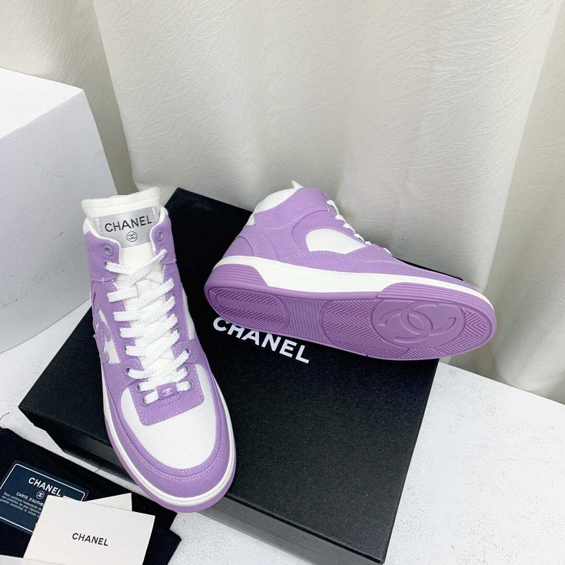 Ch*el trianers high top cotton purple