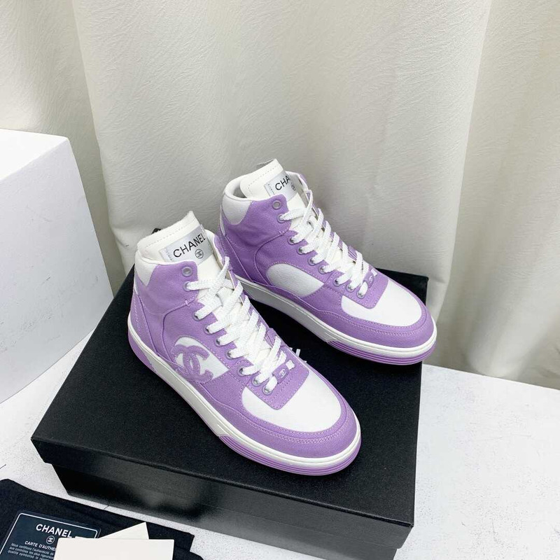 Ch*el trianers high top cotton purple