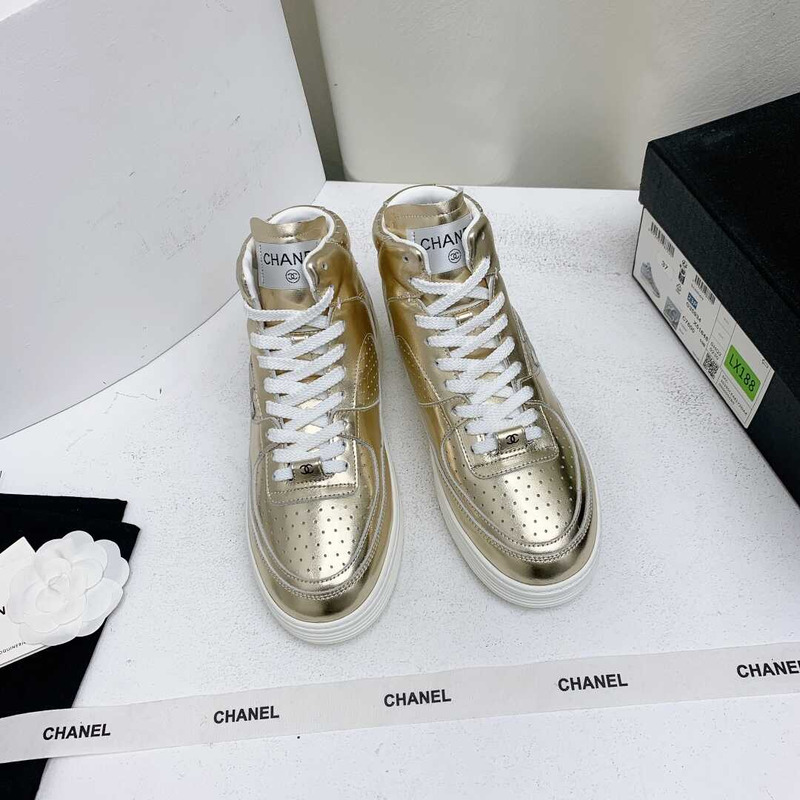 Ch*el trianers high top gold