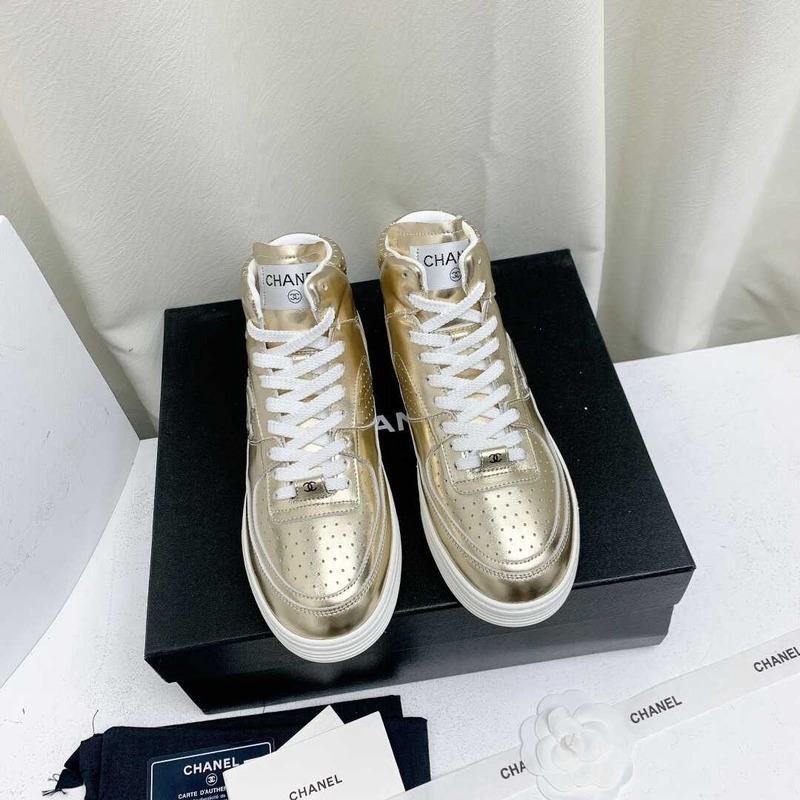 Ch*el trianers high top gold