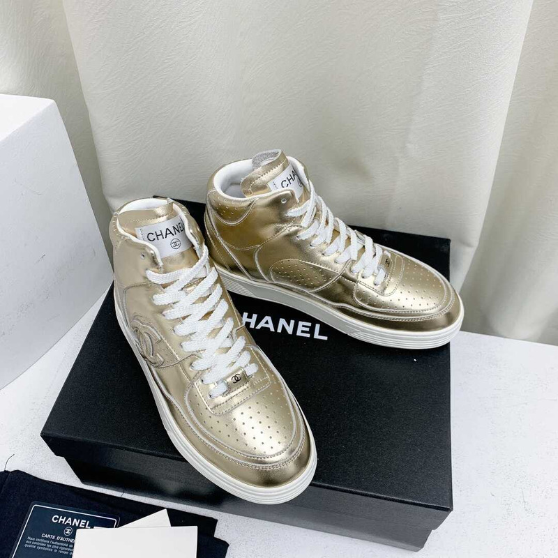 Ch*el trianers high top gold