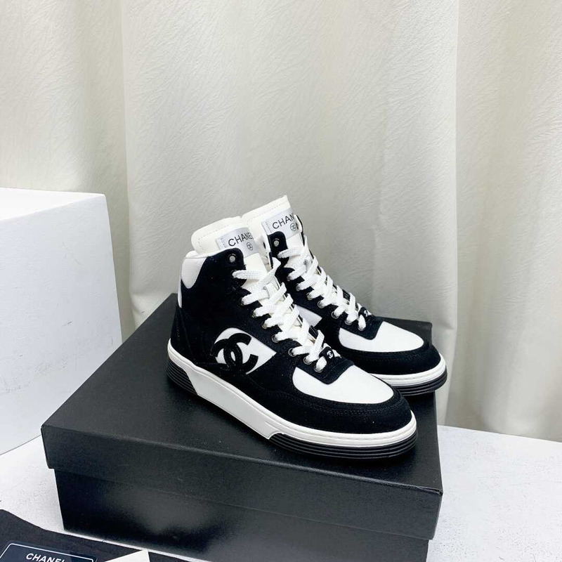 Ch*el trianers high top cotton black