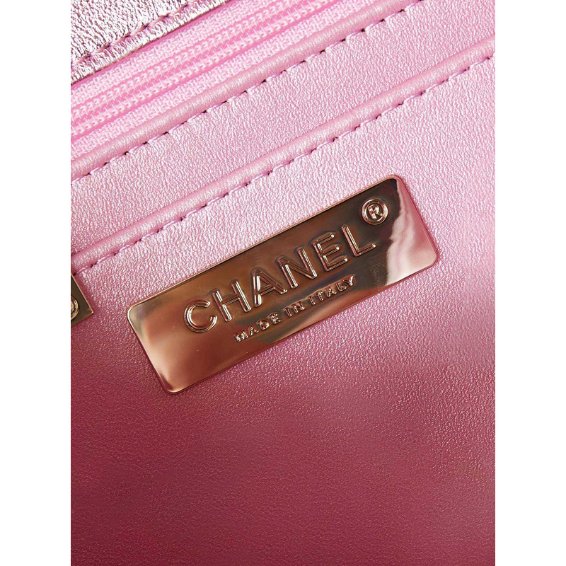 Ch*el flap & star coin purse metallic mirror calfskin, metallic lambskin & gold-tone metal light purple