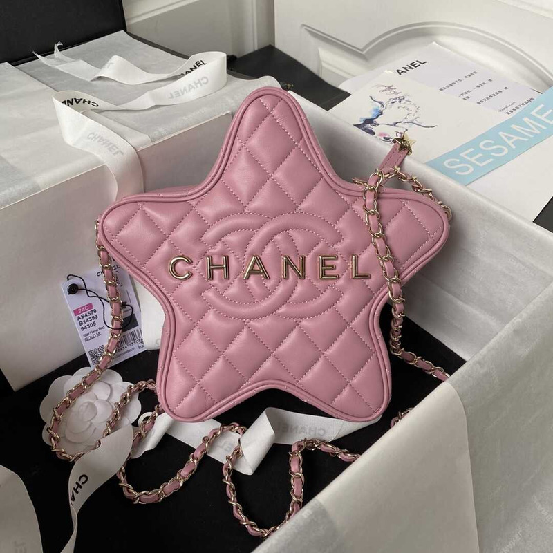 Ch*el star handbag lambskin pink